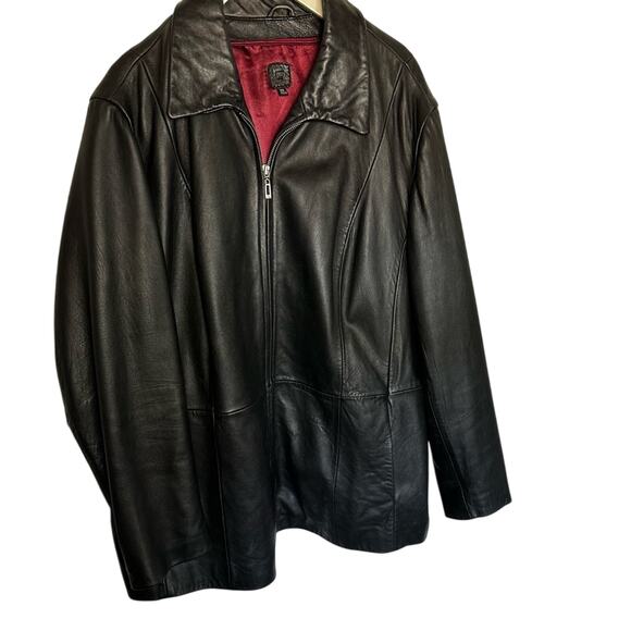 Wilson’s leather jacket red satin lining WL Plus 2x black pockets - Picture 1 of 14